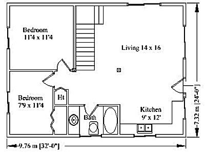Denman cabin, main floor plan