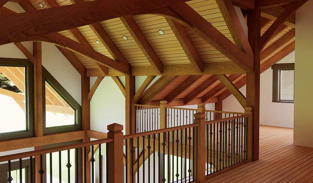 Timber frame loft area