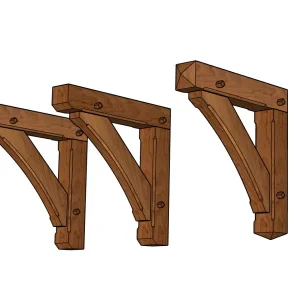 6 x 6 Brackets, 45 Degree Gunstock Style Brace