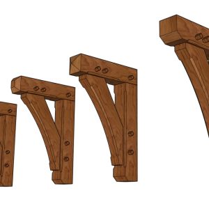 Bracket, with 30 degree gunstock style curved brace