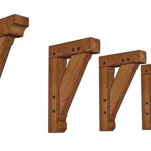 6 x 6 Brackets, 30 Degree Straight Brace