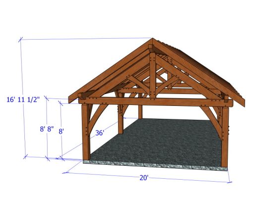 Timber Frame Rafter Style Gazebo 20 X 36 - Timber Shop