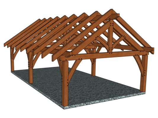 Timber Frame Rafter Style Gazebo 20 X 36 - Timber Shop